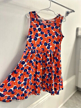 Tea Collection Floral Dress in Orange & Blue Size 6